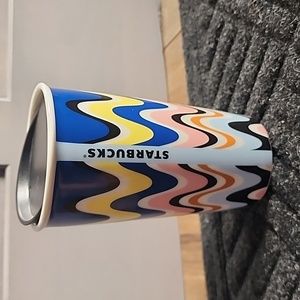 Starbucks Color Waves ceramic insulated travel coffee mug with lid